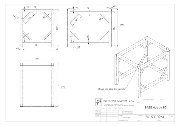 Valoriani kovová podstava pre pece Hobby