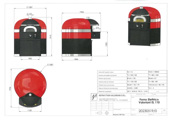 Valoriani elektrická pec Maximo