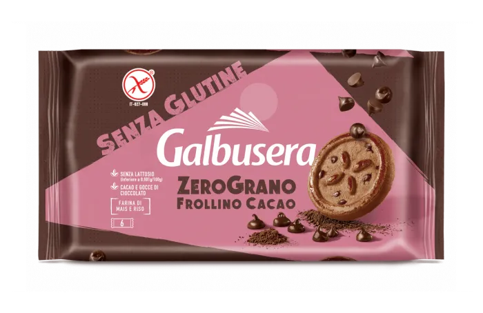 Galbusera Frollini s kakaom a kúskami čokolády bez lepku a laktózy 220g