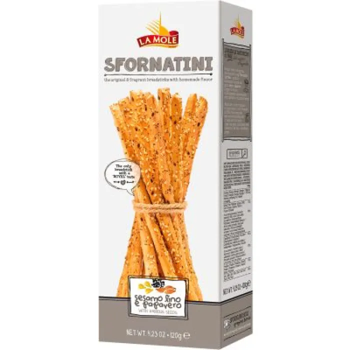 La Mole grissini so sezamom, ľanom a makom 120g