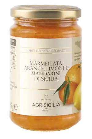 Agrisicilia marmeláda zo sicílskych pomarančov, citrónov a mandariniek 360g