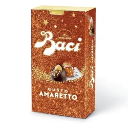 SPOTREBA Perugina Baci pralinky s horkou čokoládou, príchuťou Amaretto sušienok, lieskovým orechom a mandľami 150g thumbnail-1