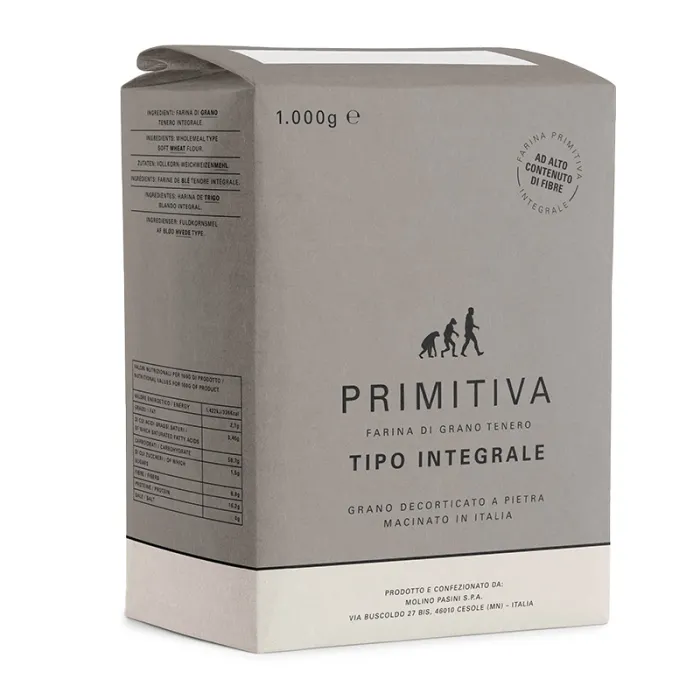 POŠKODENÝ OBAL Molino Pasini talianska múka Primitiva - celozrnná 1kg