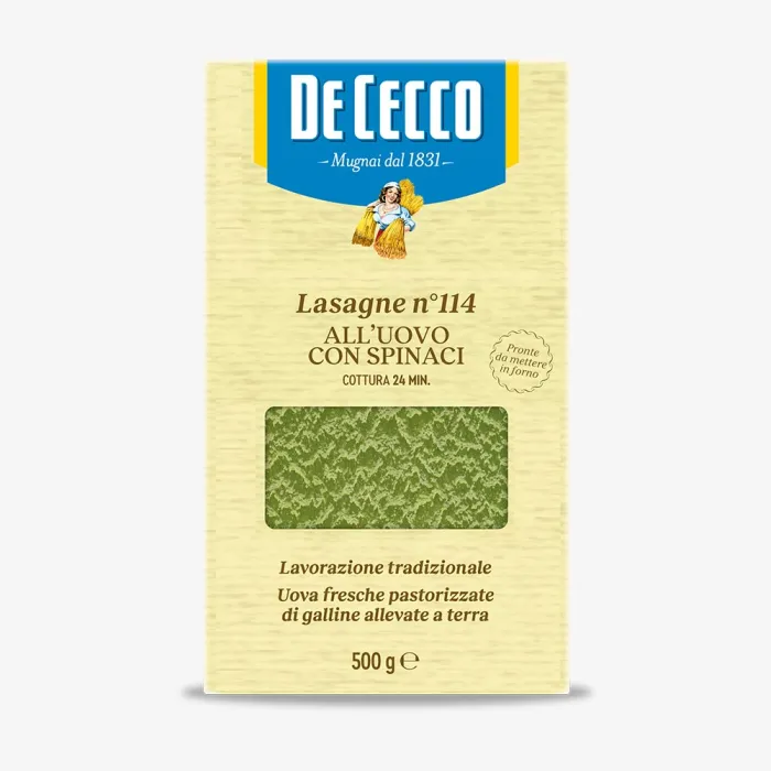 De Cecco vaječné špenátové lazane 500g