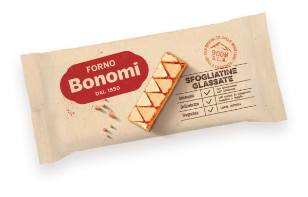 Bonomi Sfogliatine lístkové koláčiky s marhuľovou polevou 135g - 1ks