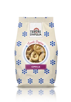 Tesori d’Apulia taralli s cibuľovou príchuťou 400g thumbnail-1