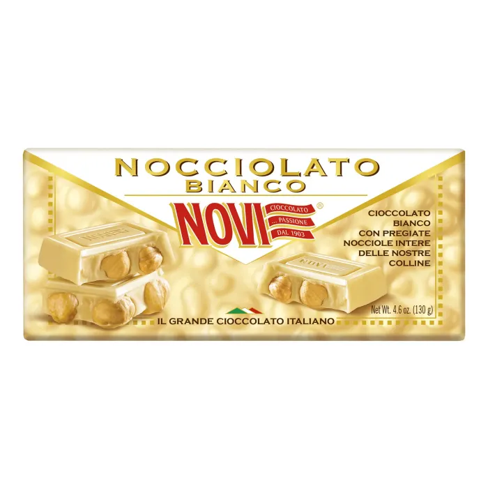 Novi jemná biela čokoláda s lieskovcami  130g