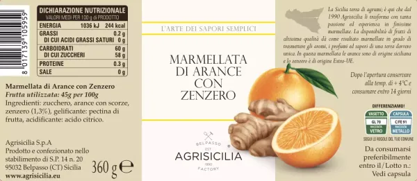 Agrisicilia pomarančová marmeláda so škoricou 360g