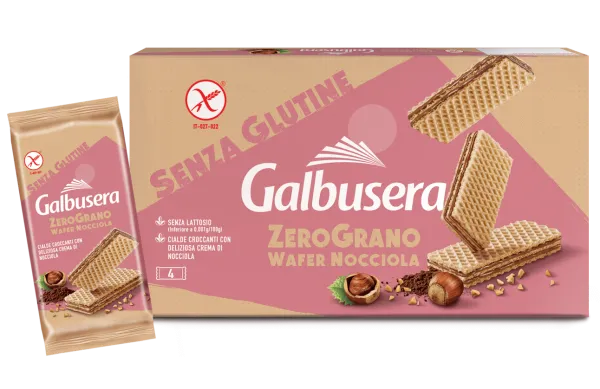 Galbusera Wafer plnené lieskovcovým krémom bez lepku 180g