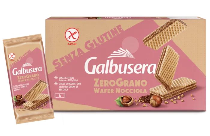 Galbusera Wafer plnené lieskovcovým krémom bez lepku 180g