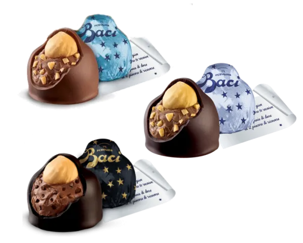 Perugina Baci pralinky z bielej, mliečnej a horkej čokolády v krabičke 200g