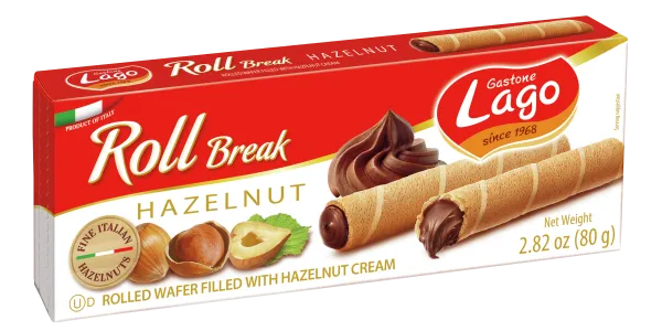Gastone Lago trubičky plnené orieskovým krémom 80g