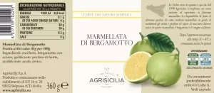 Agrisicilia marmeláda z bergamotu 360g