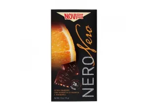 Novi horká čokoláda s kúskami pomarančov a mandlí 75g