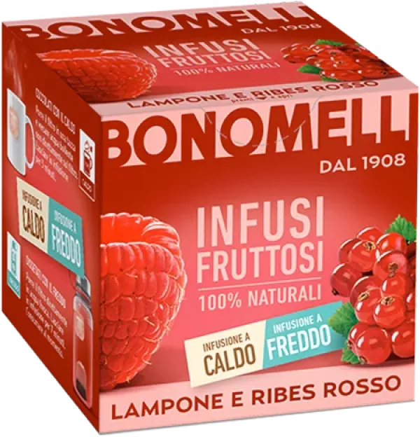 Bonomelli ovocný čaj s príchuťou malín a červených ríbezlí 24g
