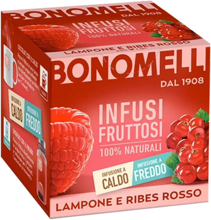 Bonomelli ovocný čaj s príchuťou malín a červených ríbezlí 24g