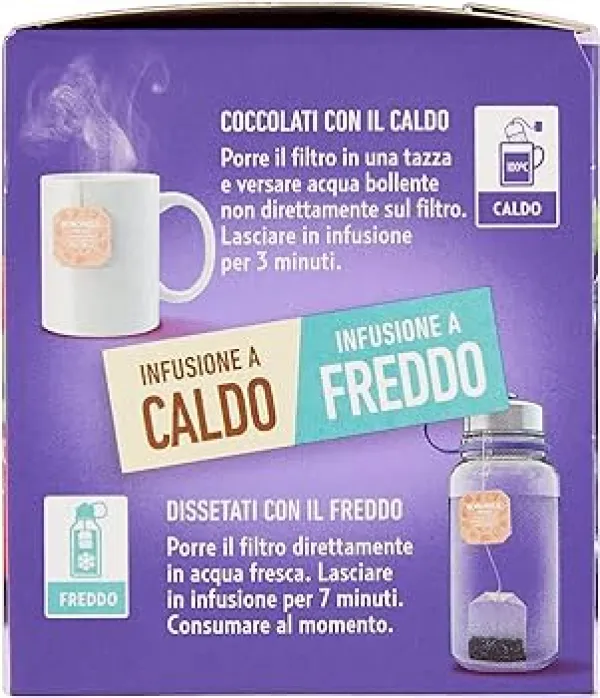 Bonomelli ovocný čaj s príchuťou čierneho hrozna a jahôd 24g