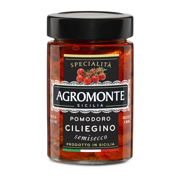 Agromonte polosušené cherry paradajky v slnečnicovom oleji 200g