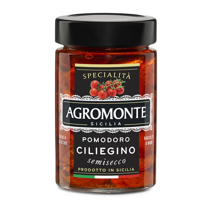 Agromonte polosušené cherry paradajky v slnečnicovom oleji 200g Agromonte polosušené cherry paradajky v slnečnicovom oleji 200g