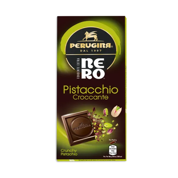 Perugina horká čokoláda s chrumkavými pistáciami 85g