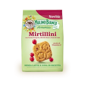 Mulino Bianco Mirtillini sušienky s celozrnou múkou, brusnicami a chia semienkami 270g