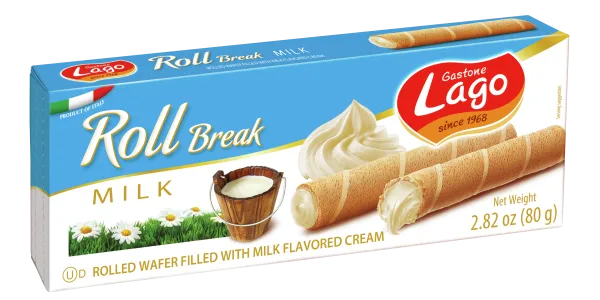 Gastone Lago trubičky plnené mliečnym krémom 80g