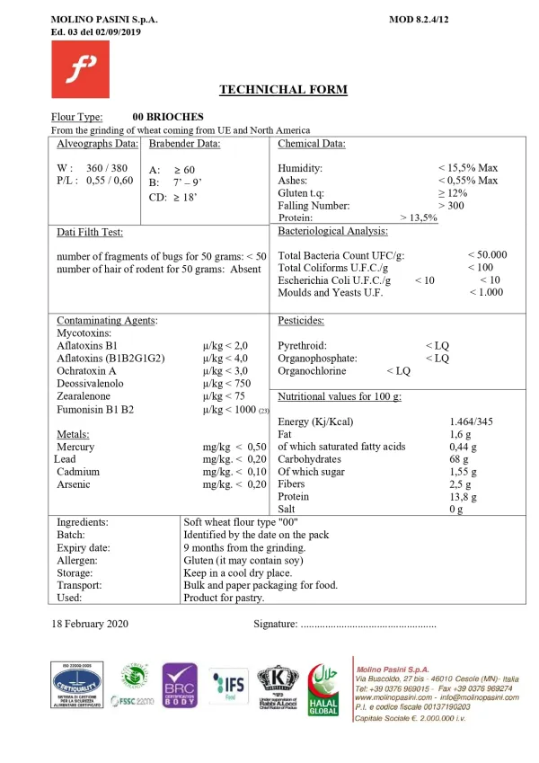 Molino Pasini talianska múka Brioches "00" 25kg
