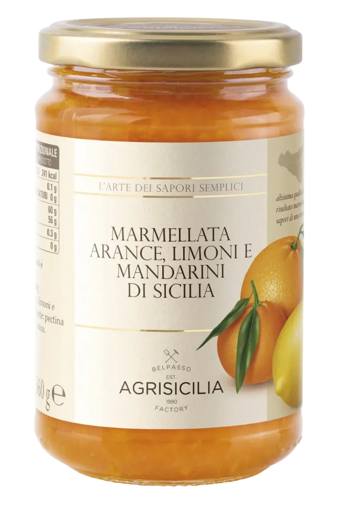 Agrisicilia marmeláda zo sicílskych pomarančov, citrónov a mandariniek 360g
