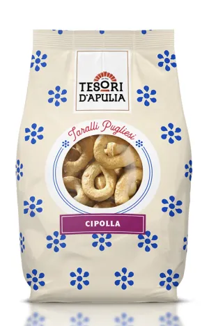 Tesori d’Apulia taralli s príchuťou cibule 400g