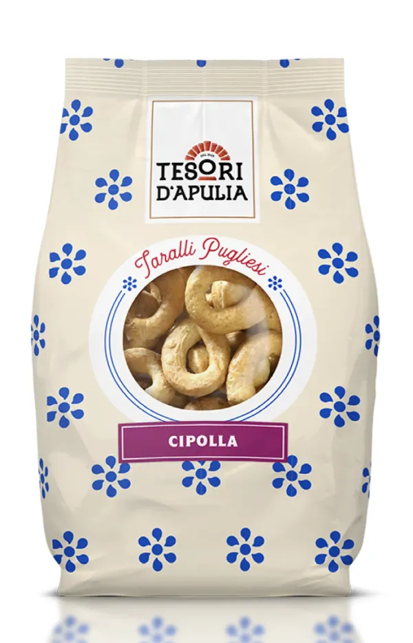 Tesori d’Apulia taralli s príchuťou cibule 400g