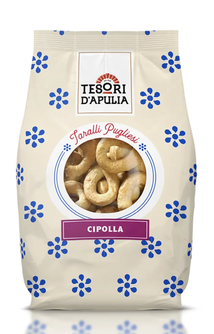 Tesori d’Apulia taralli s príchuťou cibule 400g
