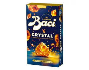 Perugina Baci pralinky s horkou čokoládou a pomarančovými kryštálikmi v krabičke 150g