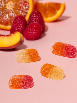 Sperlari želé cukríky s príchuťou pomaranč-malina a pomaranč-broskyňa 150g