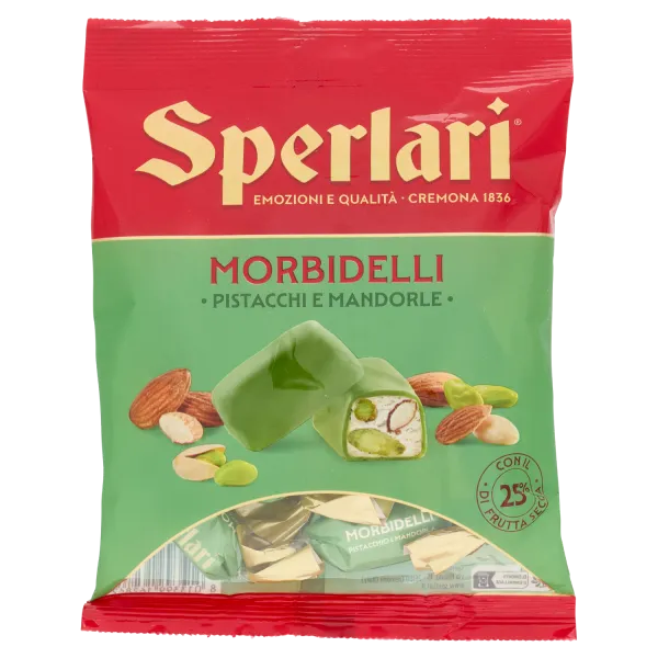 Sperlari jemný taliansky nugát s mandľami a pistáciami 117g
