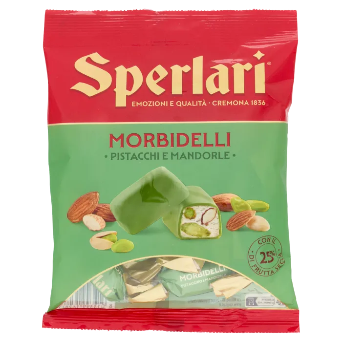 Sperlari jemný taliansky nugát s mandľami a pistáciami 117g