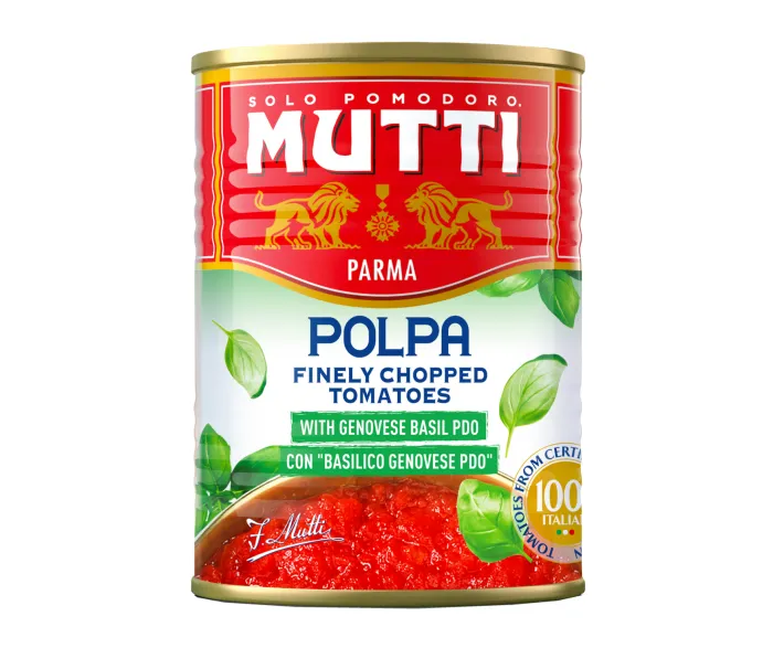 Mutti krájané paradajky La Polpa s bazalkou 400g