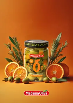 Madama Oliva zelené olivy bez kôstky s pomarančom a rozmarínom v slanom náleve 300g thumbnail-2