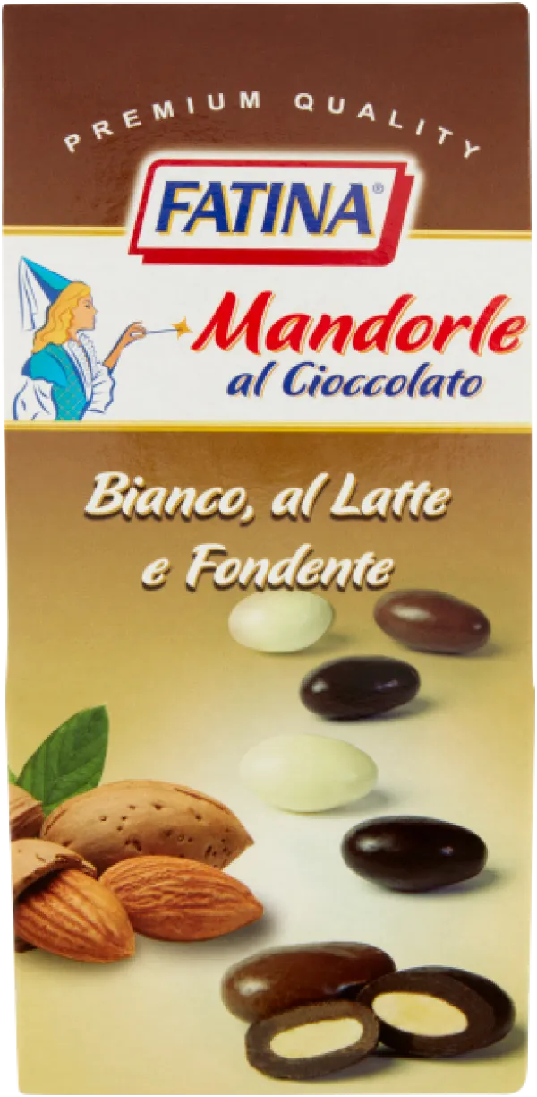 Fatina pražené mandle v bielej, mliečnej a horkej čokoláde 160g