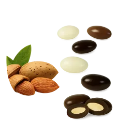 Fatina pražené mandle v bielej, mliečnej a horkej čokoláde 160g thumbnail-3