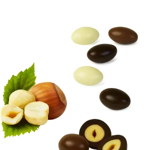 Fatina pražené lieskovce v bielej, mliečnej a horkej čokoláde 160g