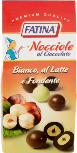 Fatina pražené lieskovce v bielej, mliečnej a horkej čokoláde 160g thumbnail-3