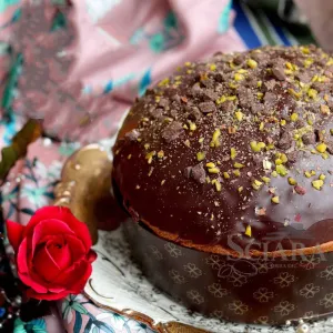 Sciara Panettone s kúskami čokolády Modica poliate tmavou čokoládou 750g