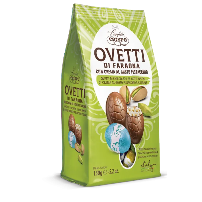 Crispo Ovetti čokoládové vajíčka s pistáciovým krémom 150g