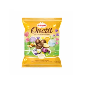 Crispo Ovetti čokoládové vajíčka s lieskovcovým a mliečnym krémom 130g