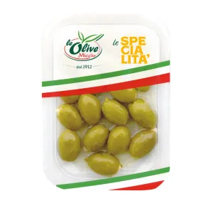 Le Olive Miccio zelené olivy plnene mandľami s feniklom 150g
