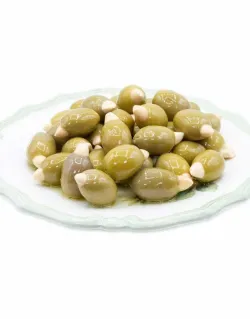 Le Olive Miccio zelené olivy plnene mandľami s feniklom 150g thumbnail-2