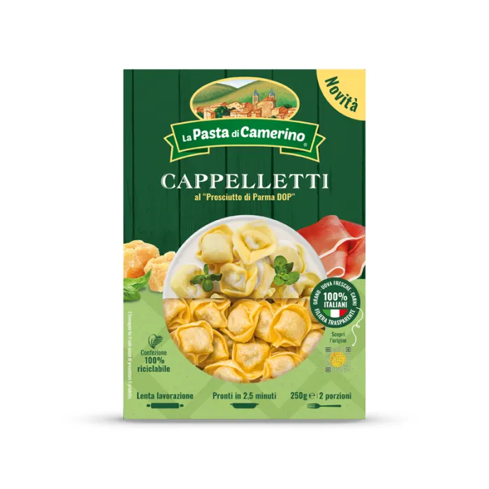 La Pasta di Camerino chladené vaječné cestoviny Cappelletti plnené prosciuttom a syrom 250g