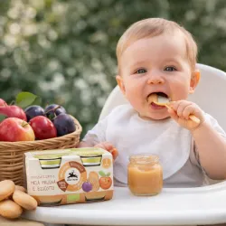 Alce Nero Bio jablkovo-slivkové pyré s piškótou 2x80g thumbnail-2