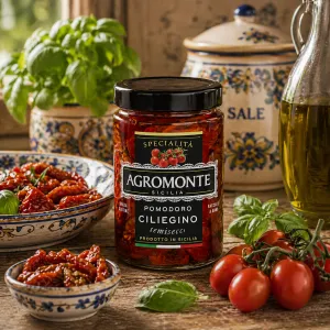 Agromonte polosušené cherry paradajky v slnečnicovom oleji 200g