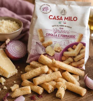 Casa Milo mini grissini cibuľa a syr 150g